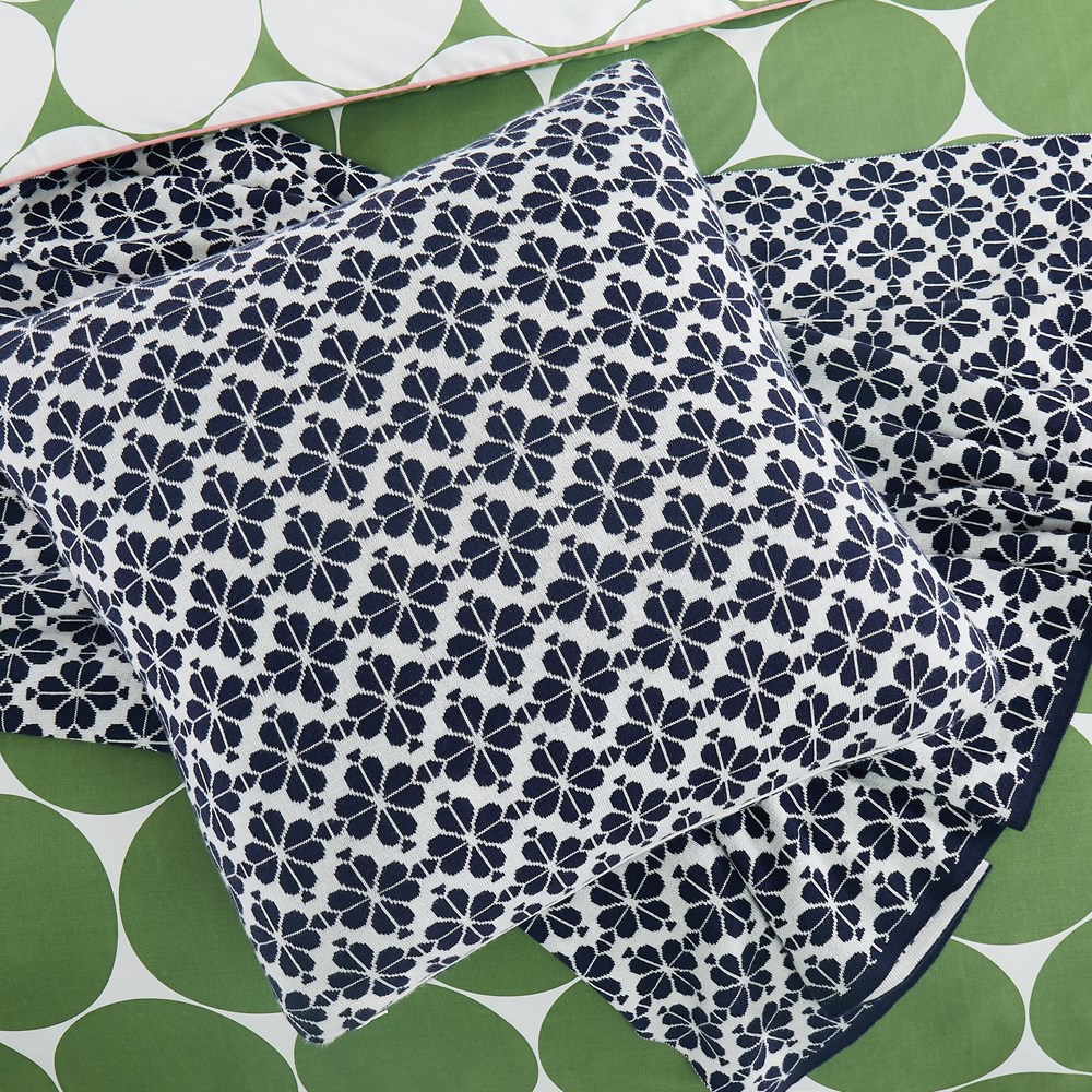 Knit Logo Cushion by Kate Spade in French Navy Blue